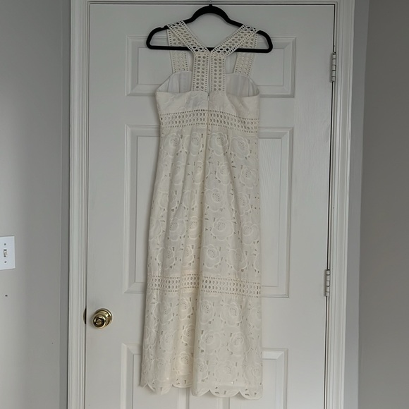 J. Crew Collection Ivory Austrian Eyelet Lace Midi Dress - Picture 11 of 15